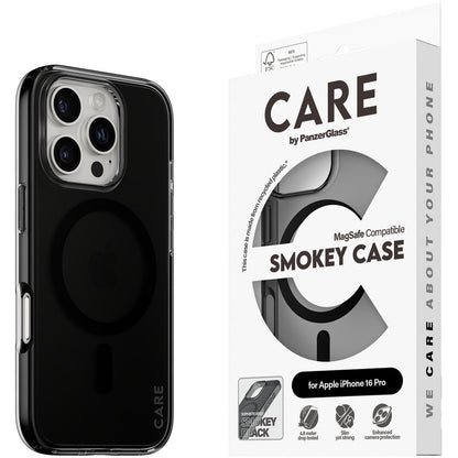 CARE by PanzerGlass Flagship Case Smokey Urban Combat w. Black MagSafe iPhone 16 Pro