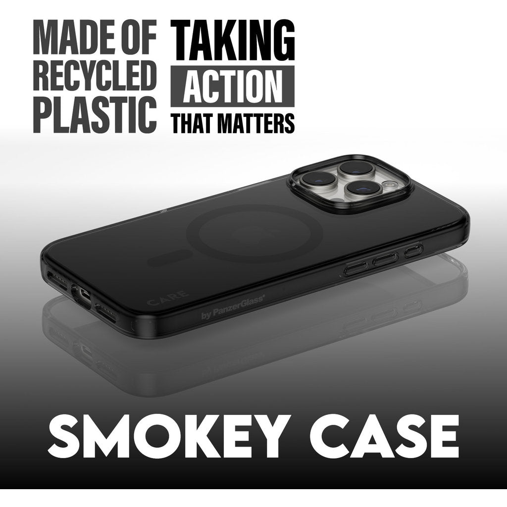 CARE by PanzerGlass Flagship Case Smokey Urban Combat w. Black MagSafe iPhone 16 Pro