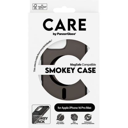 CARE by PanzerGlass Flagship Case Smokey w. Black MagSafe iPhone 16 Pro Max