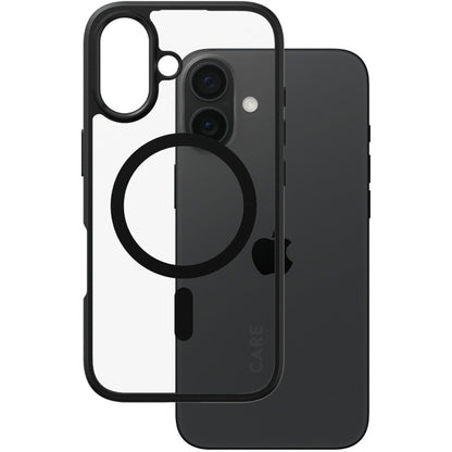 CARE by PanzerGlass Flagship Case Transparent Urban Combat w. Black Frame & MagSafe iPhone 16