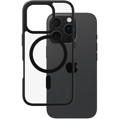 CARE by PanzerGlass Flagship Case Transparent Urban Combat w. Black Frame & MagSafe iPhone 16 Pro
