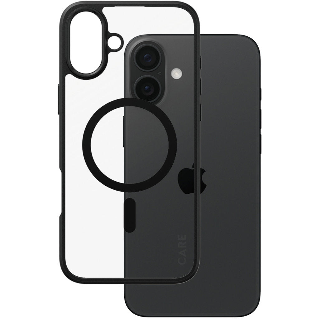 CARE by PanzerGlass Flagship Case Transparent Urban Combat w. Black Frame & MagSafe iPhone 16 Plus