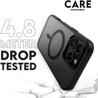 CARE by PanzerGlass Flagship Case Transparent Urban Combat w. Black Frame & MagSafe iPhone 16 Pro Max