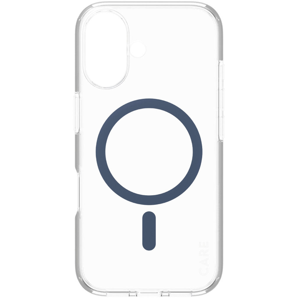 CARE by PanzerGlass Flagship Case Transparent Urban Combat w. Blue MagSafe iPhone 16