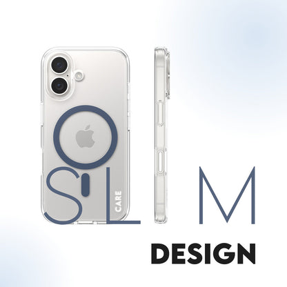 CARE by PanzerGlass Flagship Case Transparent Urban Combat w. Blue MagSafe iPhone 16