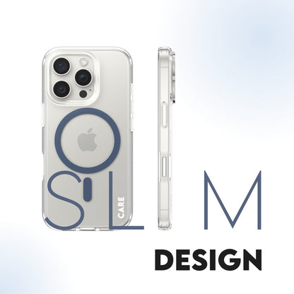 CARE by PanzerGlass Flagship Case Transparent Urban Combat w. Blue MagSafe iPhone 16 Pro