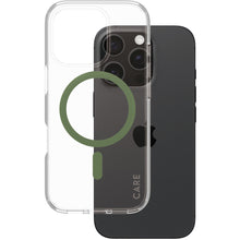 CARE by PanzerGlass Flagship Case Transparent Urban Combat w. Green MagSafe iPhone 16 Pro