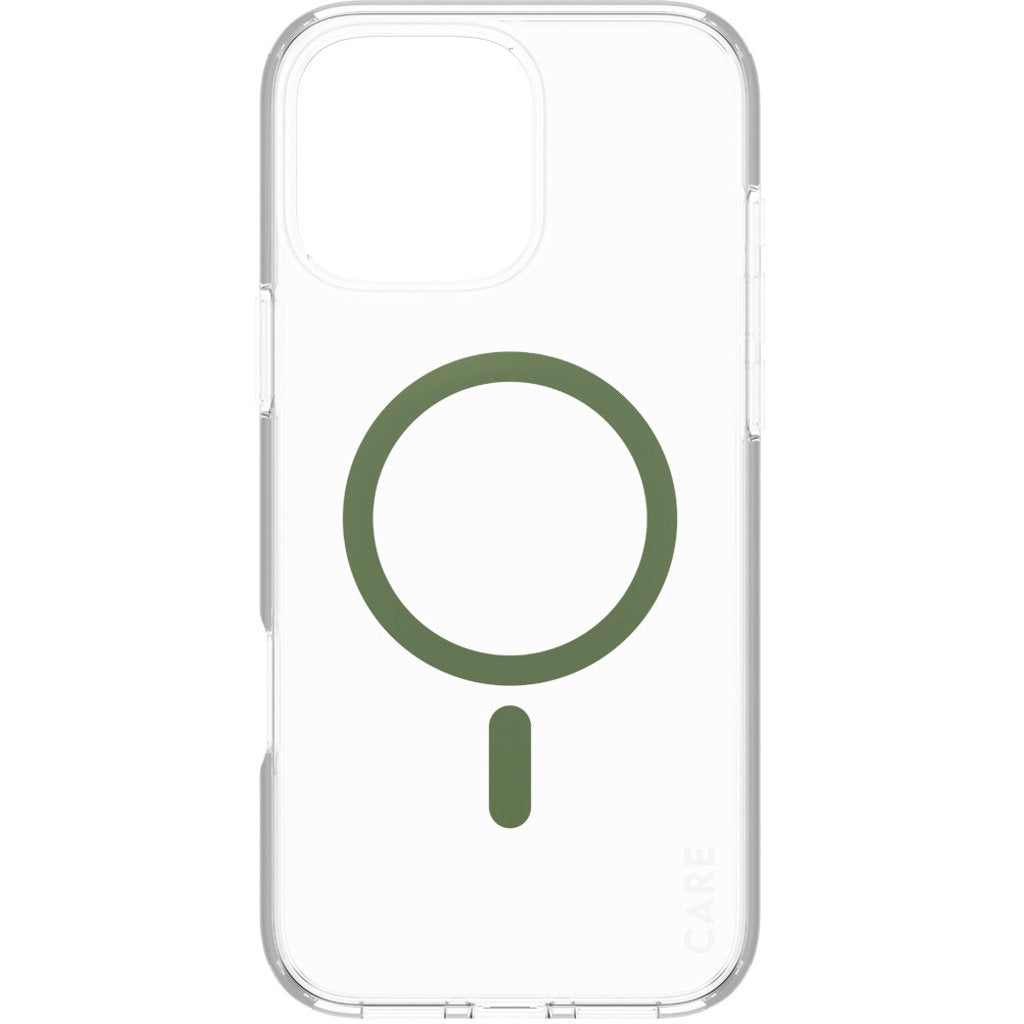 CARE by PanzerGlass Flagship Case Transparent Urban Combat w. Green MagSafe iPhone 16 Pro Max