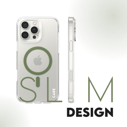 CARE by PanzerGlass Flagship Case Transparent Urban Combat w. Green MagSafe iPhone 16 Pro Max