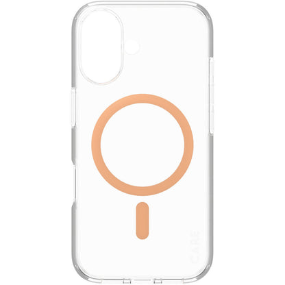 CARE by PanzerGlass Flagship Case Transparent Urban Combat w. Peachy MagSafe iPhone 16