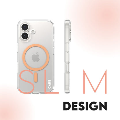 CARE by PanzerGlass Flagship Case Transparent Urban Combat w. Peachy MagSafe iPhone 16