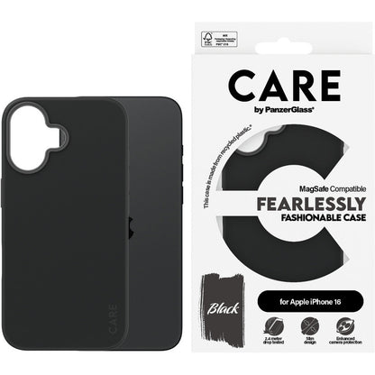 CARE by PanzerGlass Fashionable Case Black w. MagSafe iPhone 16