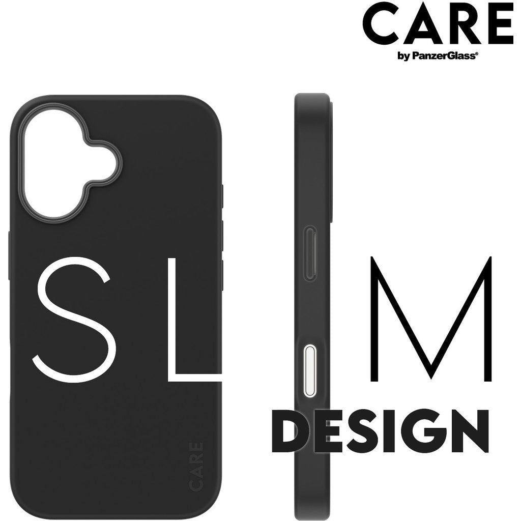 CARE by PanzerGlass Fashionable Case Black w. MagSafe iPhone 16