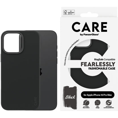 CARE by PanzerGlass Fashionable Case Black w. MagSafe iPhone 16 Pro Max
