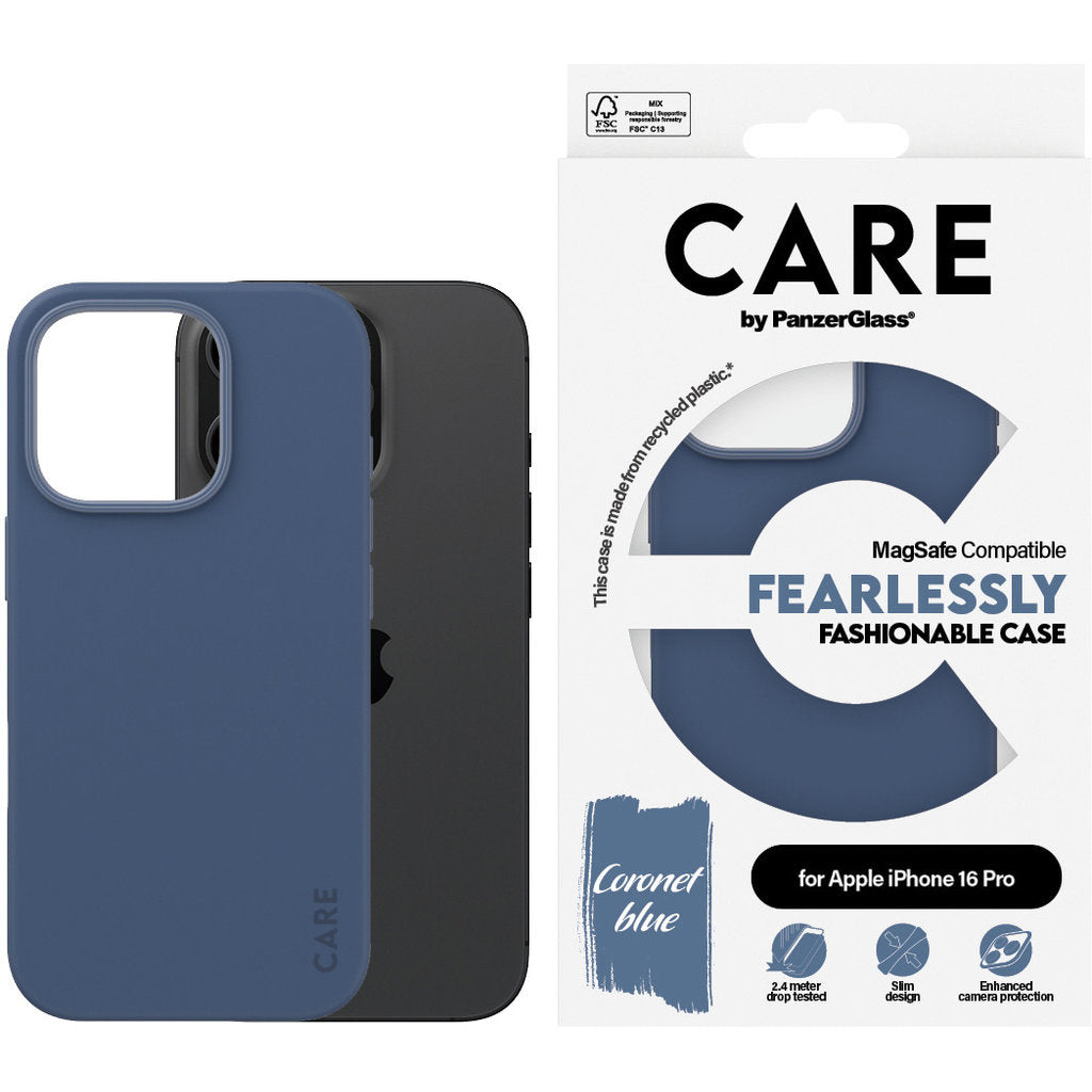 CARE by PanzerGlass Fashionable Case Blue w. MagSafe iPhone 16 Pro