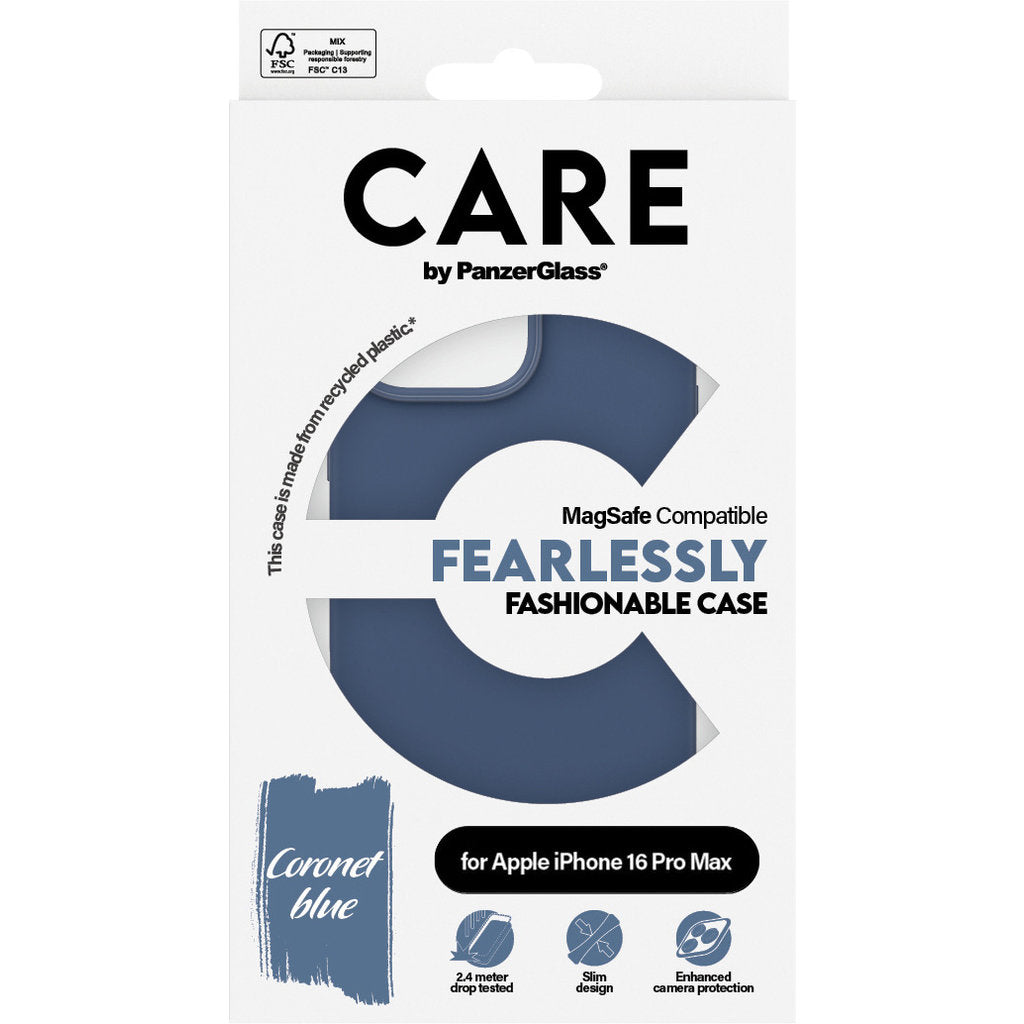 CARE by PanzerGlass Fashionable Case Blue w. MagSafe iPhone 16 Pro Max