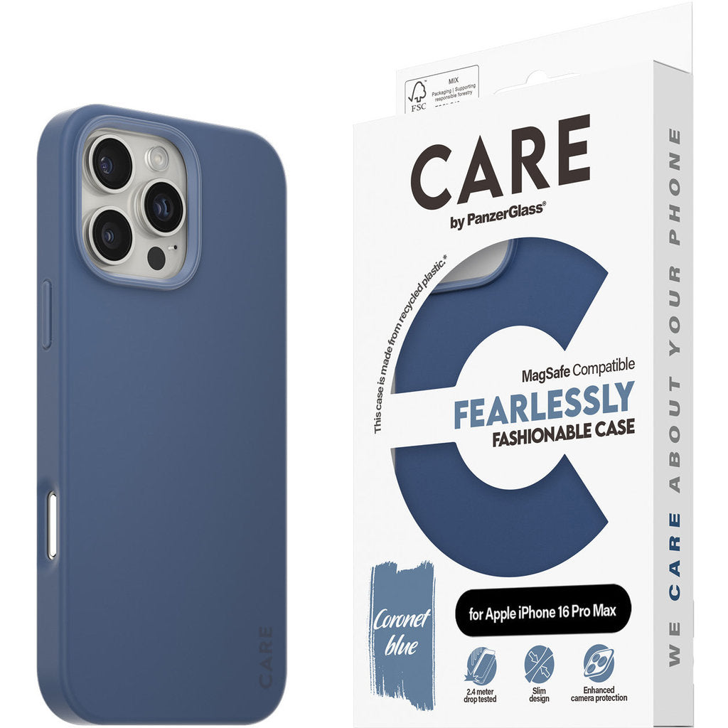 CARE by PanzerGlass Fashionable Case Blue w. MagSafe iPhone 16 Pro Max