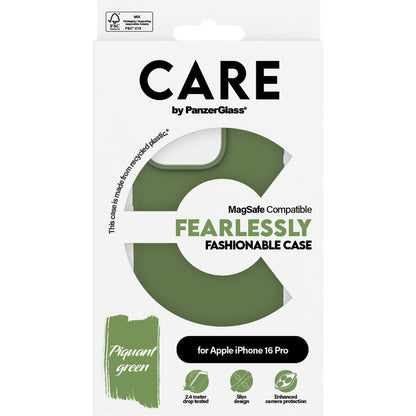 CARE by PanzerGlass Fashionable Case Green w. MagSafe iPhone 16 Pro