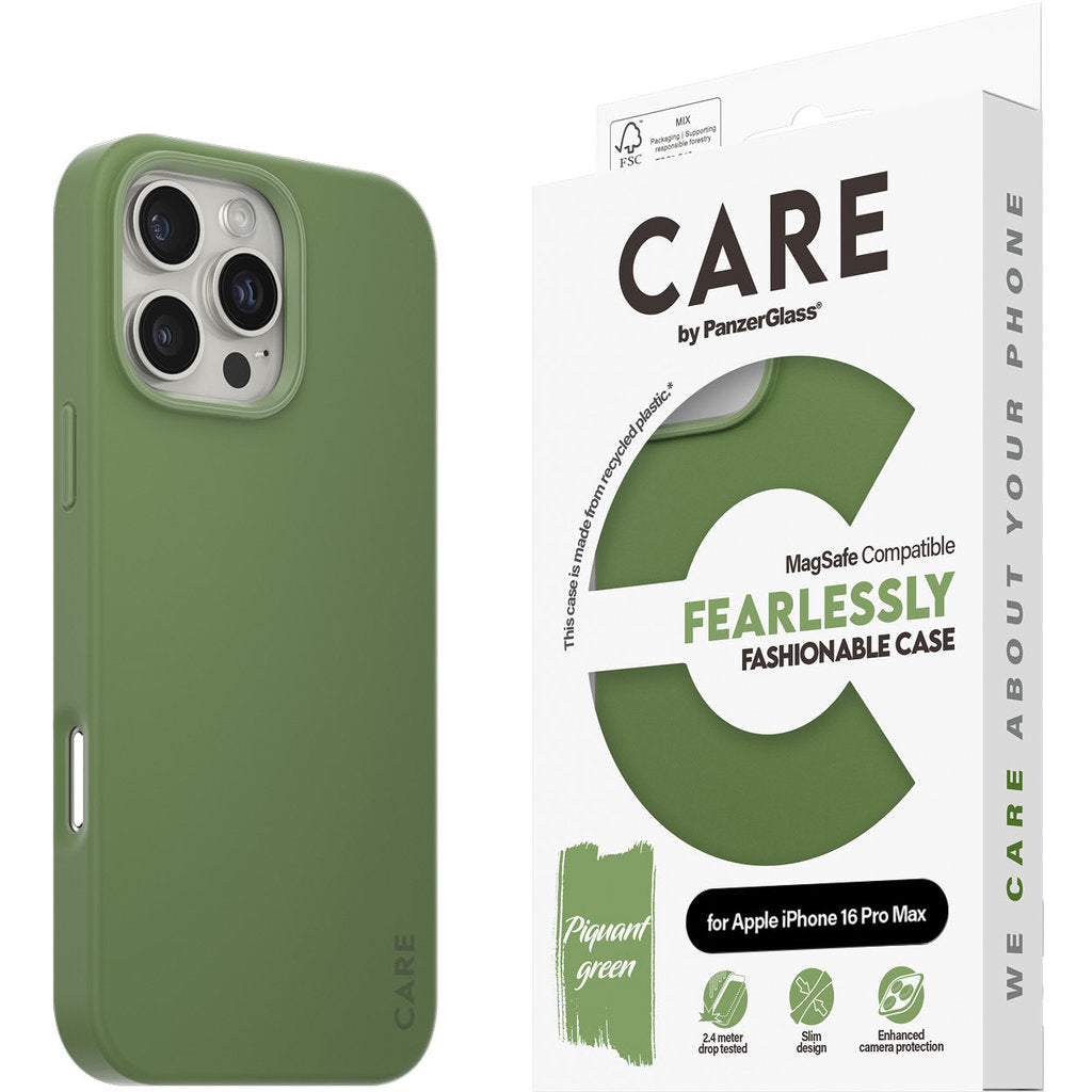 CARE by PanzerGlass Fashionable Case Green w. MagSafe iPhone 16 Pro Max