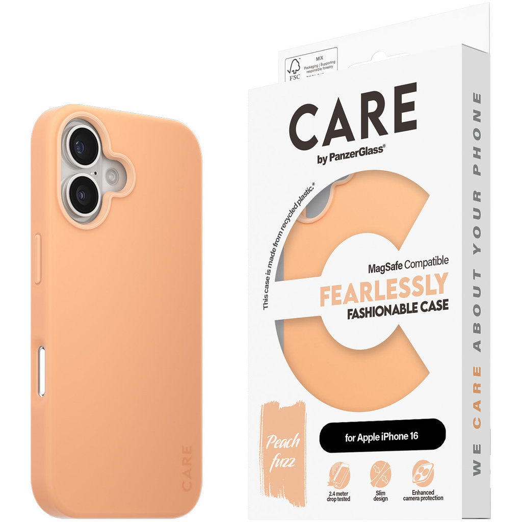 CARE by PanzerGlass Fashionable Case Peachy w. MagSafe iPhone 16
