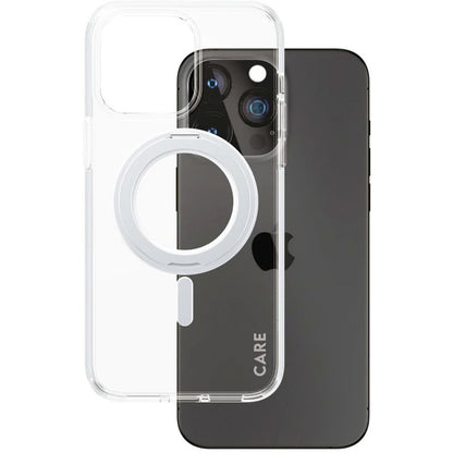 CARE by PanzerGlass Feature Case Transparent w. Silver Kickstand & MagSafe iPhone15 Pro Max