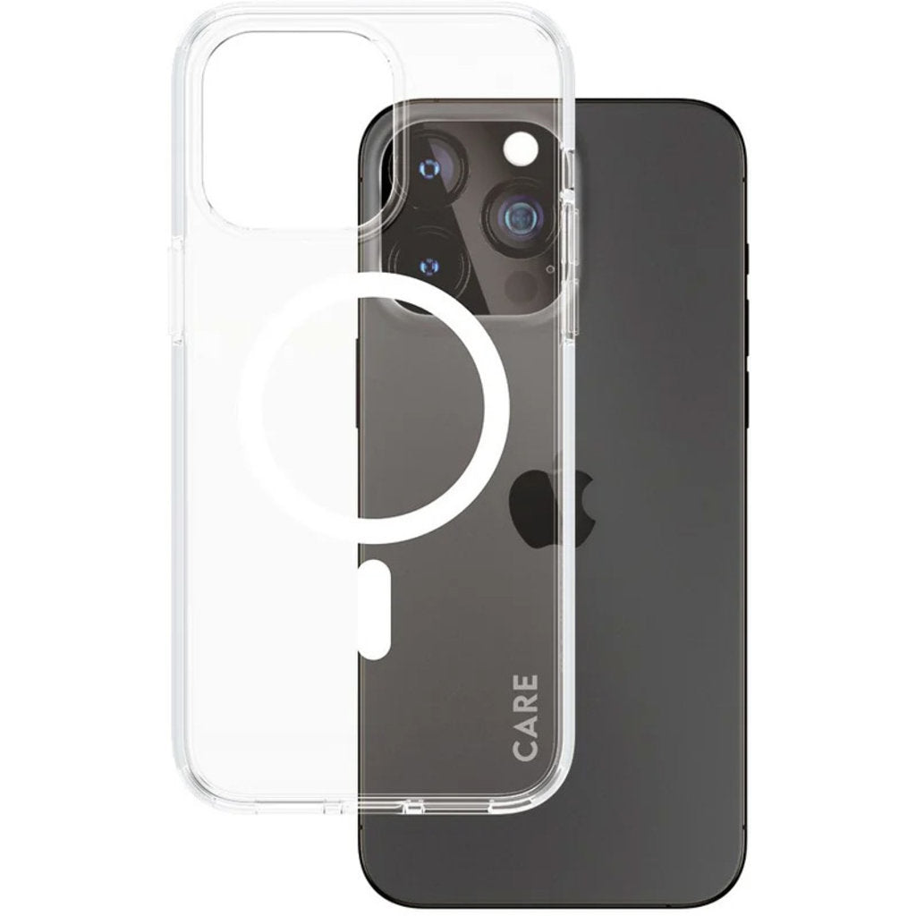 CARE by PanzerGlass Flagship Case Transparent Urban Combat w. White MagSafe iPhone 15 Pro Max