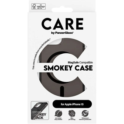 CARE by PanzerGlass Flagship Case Smokey Urban Combat w. Black MagSafe iPhone 15