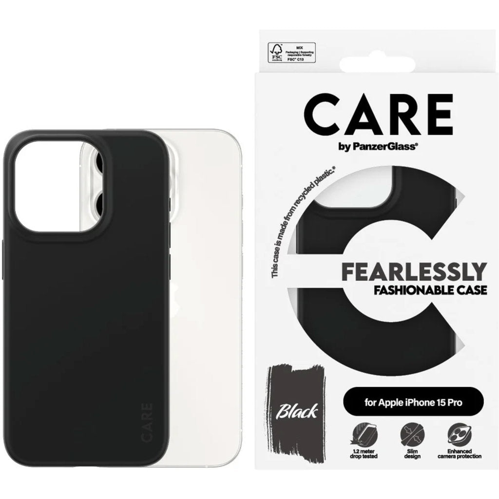 CARE by PanzerGlass Fashionable Case Black iPhone 15 Pro