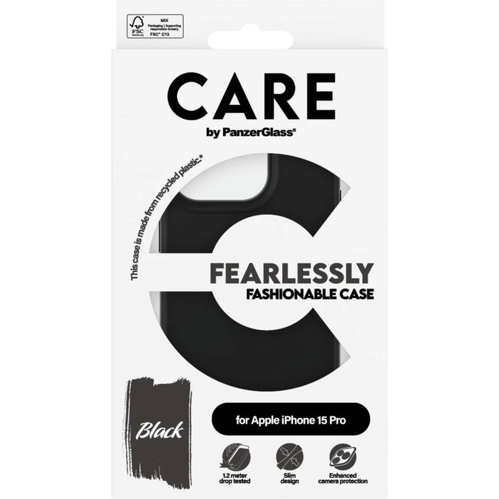 CARE by PanzerGlass Fashionable Case Black iPhone 15 Pro
