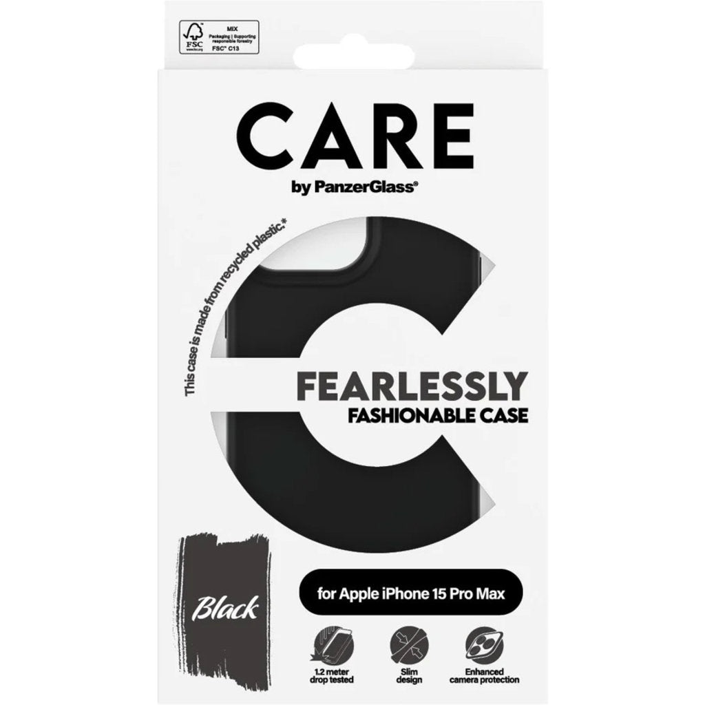 CARE by PanzerGlass Fashionable Case Black iPhone 15 Pro Max