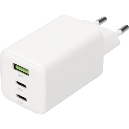 Mobiparts GaN Wall Charger USB-Cx2/USB-A PD 3.0/QC 65W White V2