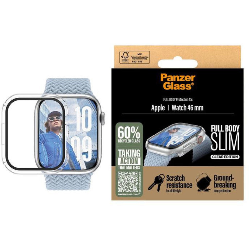 PanzerGlass Full Body Snappie Apple Watch 10 46mm - Slim Transparent