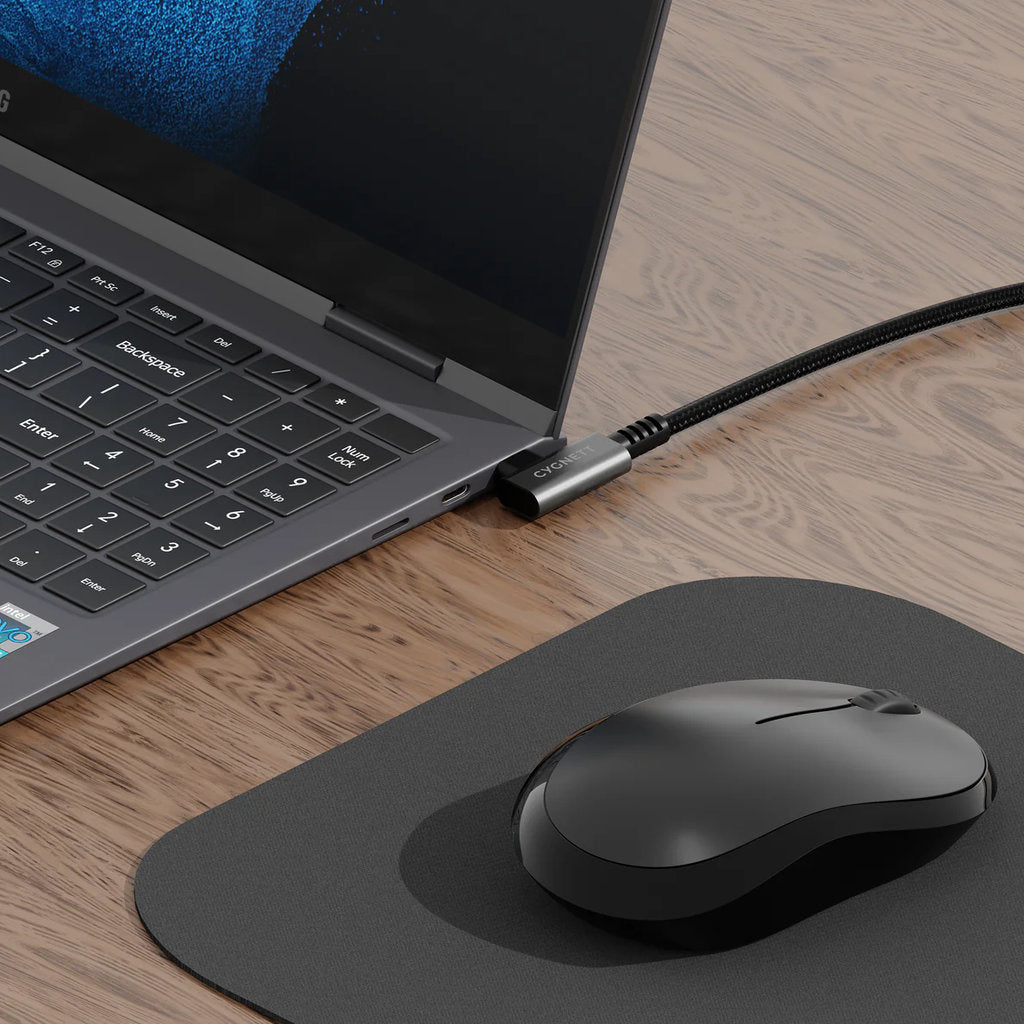 Cygnett Unite Right Angled Braided USB-C to USB-C Cable 1m Black