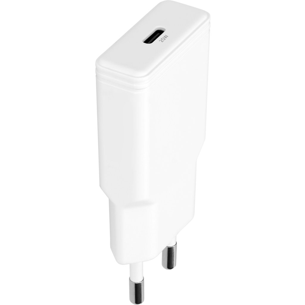 Mobiparts GaN Wall Charger USB-C 20W Flat White (with PD)