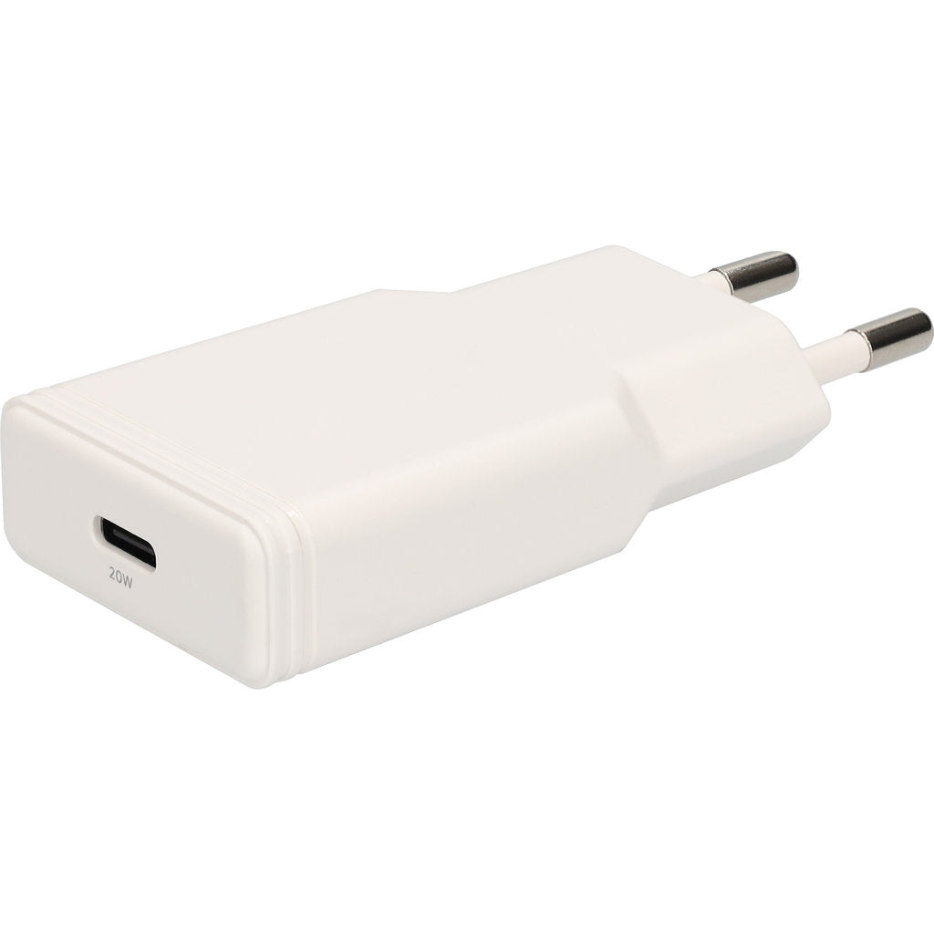Mobiparts GaN Wall Charger USB-C 20W Flat White (with PD)