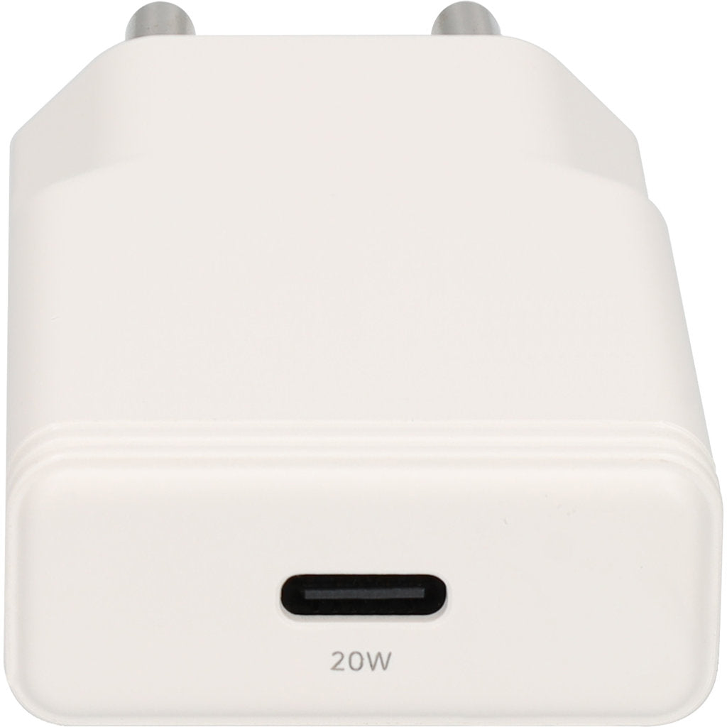 Mobiparts GaN Wall Charger USB-C 20W Flat White (with PD)