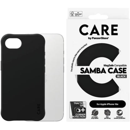 CARE by PanzerGlass Fashionable Case Samba Transparent w. White MagSafe iPhone 16e