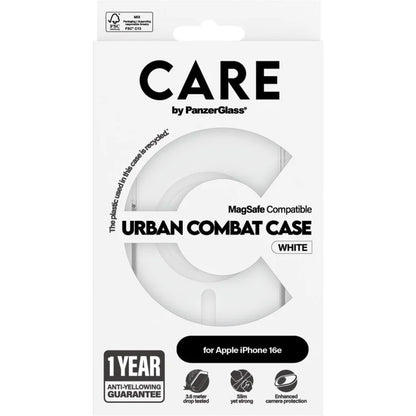 CARE by PanzerGlass Flagship Case Transparent Urban Combat w. White MagSafe iPhone 16e