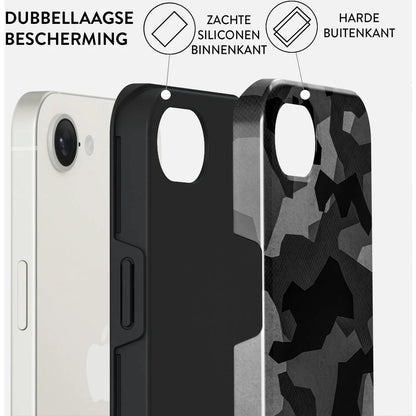 Burga Tough Case Apple iPhone 16e - Night Black Camo