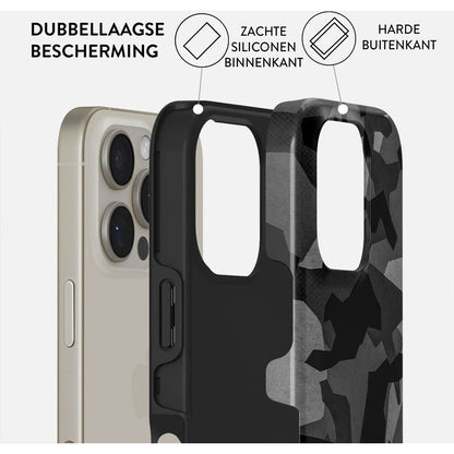 Burga Tough Case Apple iPhone 16e - Night Black Camo