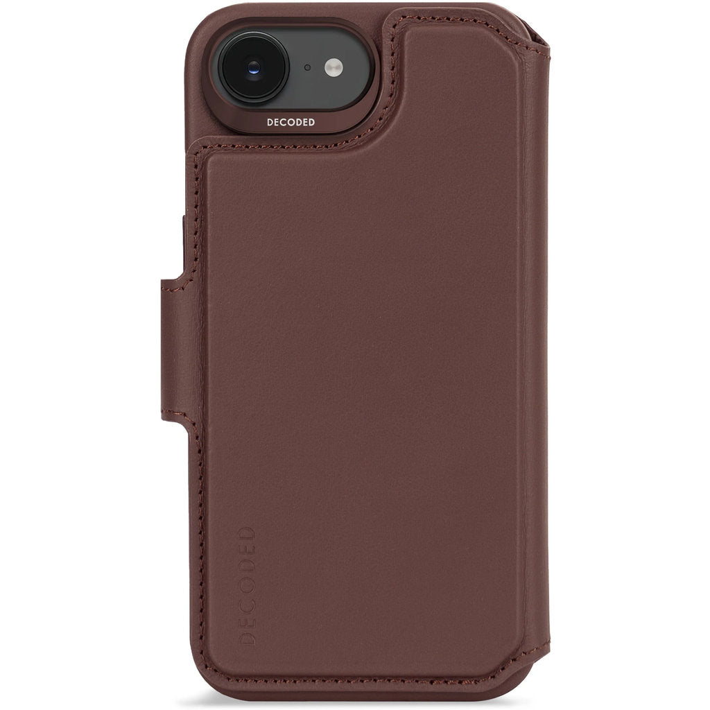 Decoded Leather Detachable Wallet Apple iPhone 16e Chocolate Brown