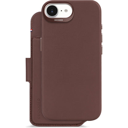Decoded Leather Detachable Wallet Apple iPhone 16e Chocolate Brown