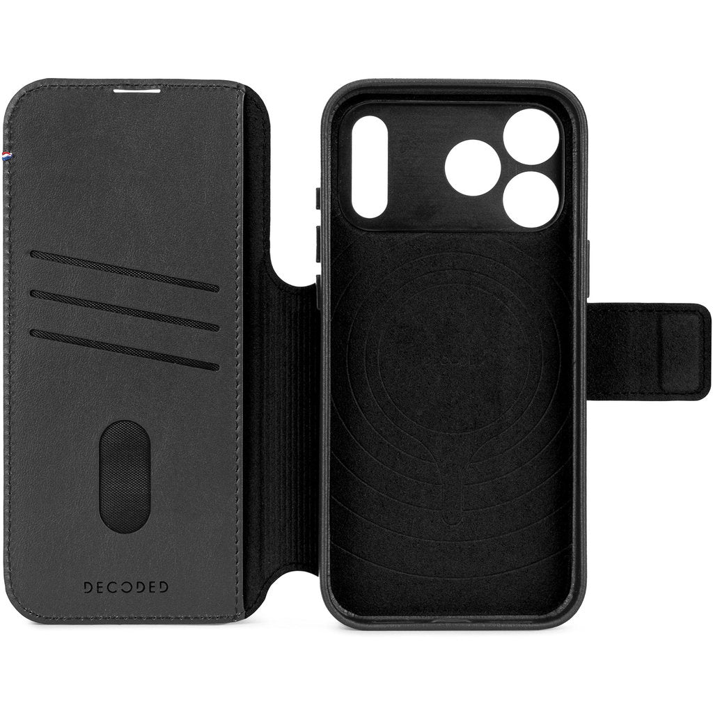 Decoded Leather Detachable Wallet Apple iPhone 17 Pro Max Black