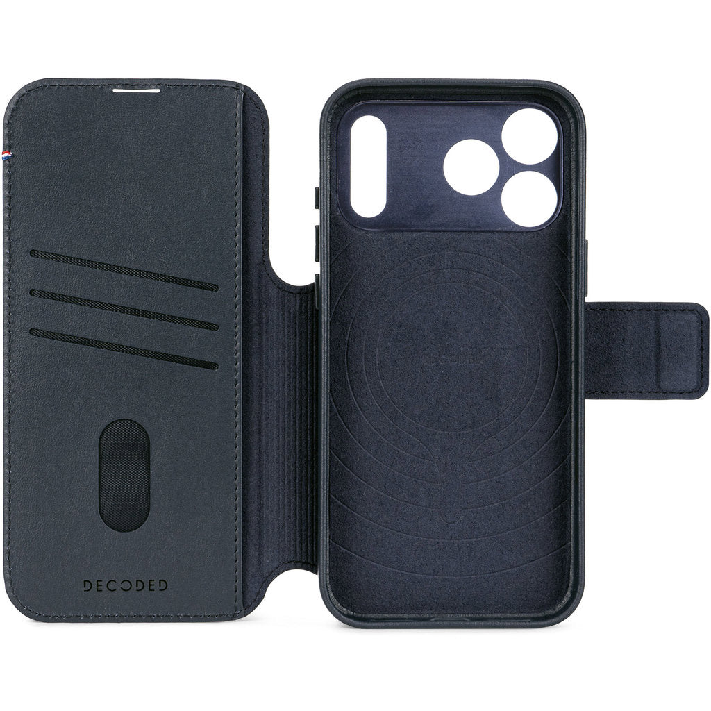 Decoded Leather Detachable Wallet Apple iPhone 17 Pro Navy Shadow