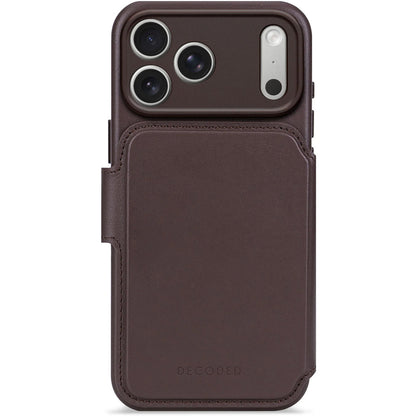 Decoded Leather Detachable Wallet Apple iPhone 17 Pro Chocolate Brown