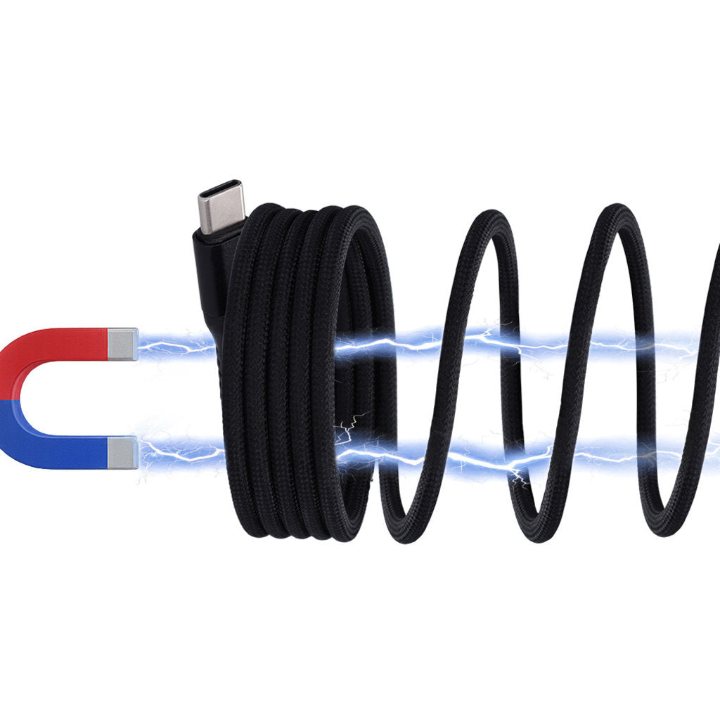 Mobiparts USB-A to USB-C Magnetic Braided Cable 1m Black