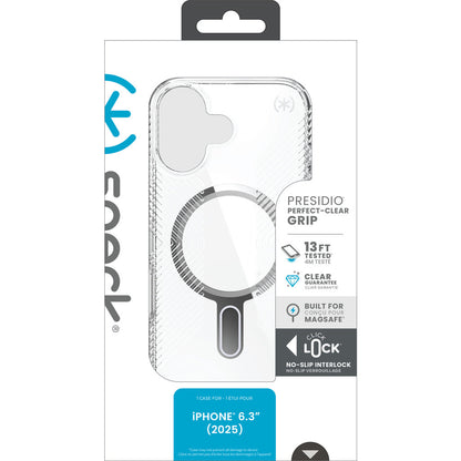 Speck Presidio Perfect Clear Grip + ClickLock Apple iPhone 17 Clear - with Microban
