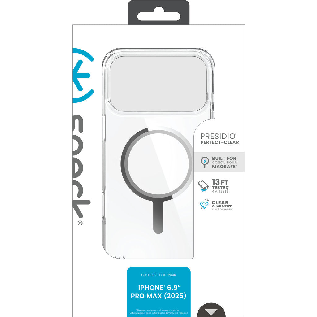 Speck Presidio Perfect Clear + MS Apple iPhone 17 Pro Max Clear - with Microban