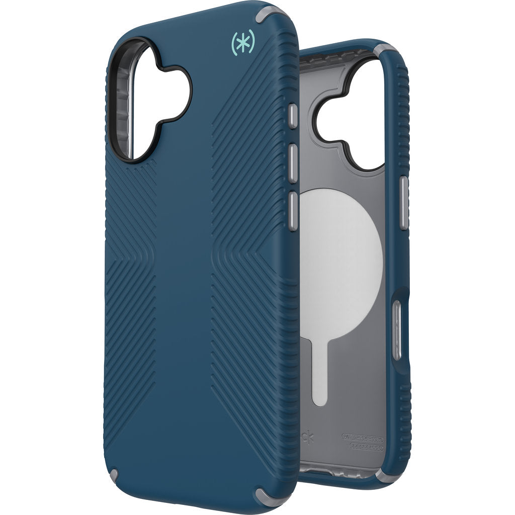 Speck Presidio2 Grip + MS Apple iPhone 17 Deep Sea Blue- with Microban