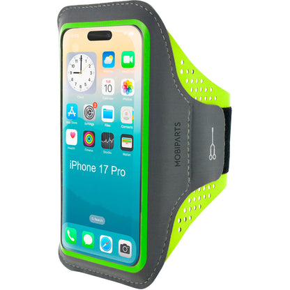 Mobiparts Comfort Fit Sport Armband Apple iPhone 17 Pro Neon Green